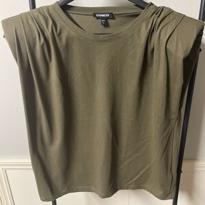 Express Khaki Green Short Sleeve Women's Tee